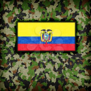 Amy camouflage uniform with flag on it, Ecuador