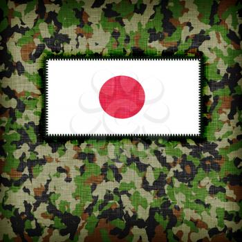 Amy camouflage uniform with flag on it, Japan