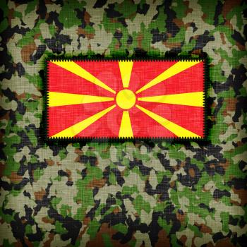 Amy camouflage uniform with flag on it, Macedonia