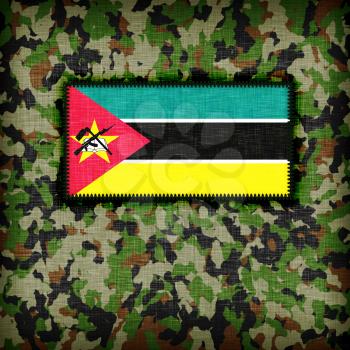 Amy camouflage uniform with flag on it, Mozambique