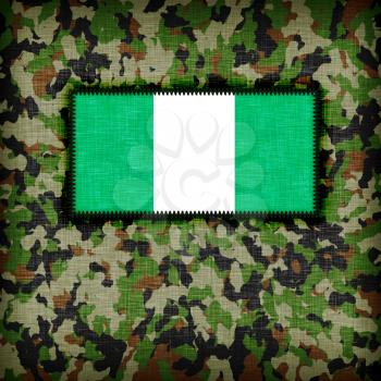 Amy camouflage uniform with flag on it, Nigeria