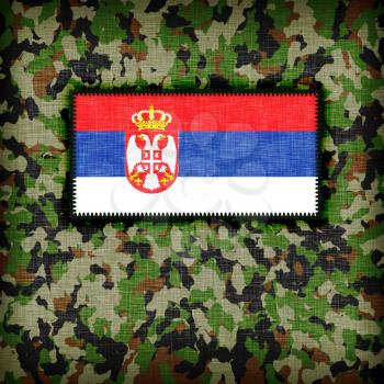 Amy camouflage uniform with flag on it, Serbia