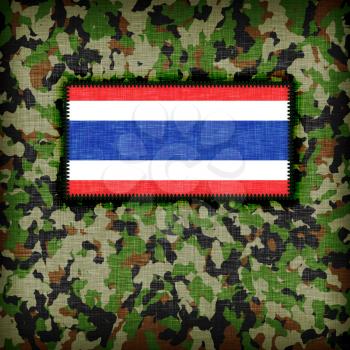 Amy camouflage uniform with flag on it, Thailand