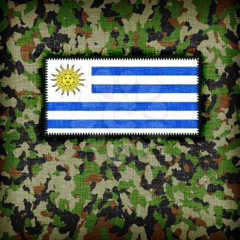 Amy camouflage uniform with flag on it, Uruguay