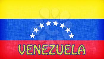 Flag of Venezuela stitched with letters, isolated