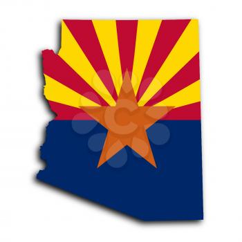 Map of Arizona, filled with the state flag