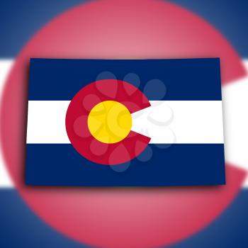 Map of Colorado, filled with the state flag