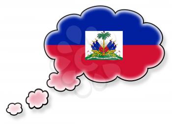 Flag in the cloud, isolated on white background, flag of Haiti