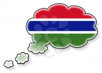 Flag in the cloud, isolated on white background, flag of the Gambia