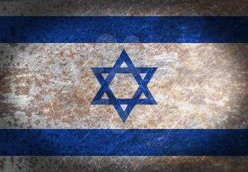 Old rusty metal sign with a flag - Israel