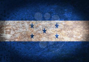 Old rusty metal sign with a flag - Honduras