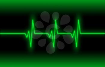 Electrocardiogram - Concept of healthcare, heartbeat shown on monitor - green