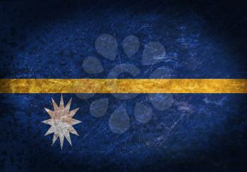 Old rusty metal sign with a flag - Nauru