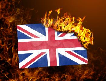 Flag burning - concept of war or crisis - United Kingdom