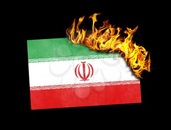 Flag burning - concept of war or crisis - Iran