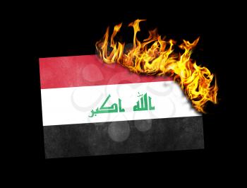 Flag burning - concept of war or crisis - Iraq