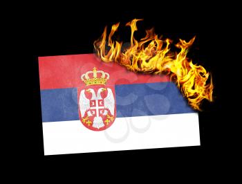 Flag burning - concept of war or crisis - Serbia