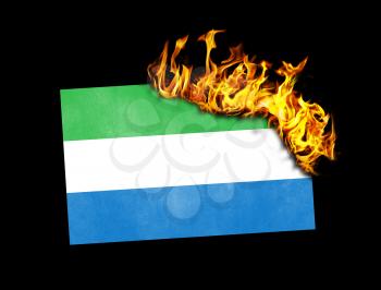 Flag burning - concept of war or crisis - Sierra Leone