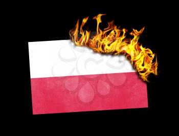 Flag burning - concept of war or crisis - Poland