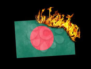 Flag burning - concept of war or crisis - Bangladesh