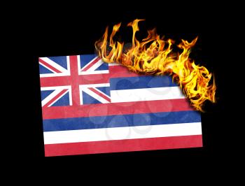 Flag burning - concept of war or crisis - Hawaii