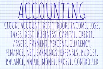 Accounting word cloud written on a piece of paper