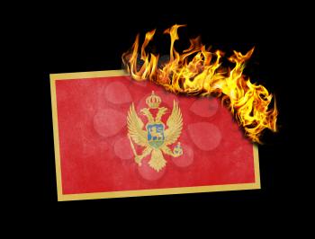 Flag burning - concept of war or crisis - Montenegro