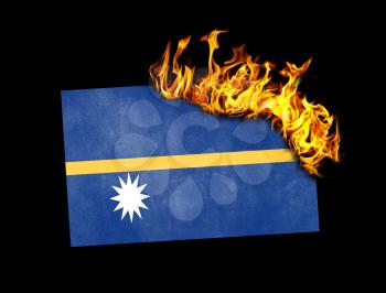 Flag burning - concept of war or crisis - Nauru