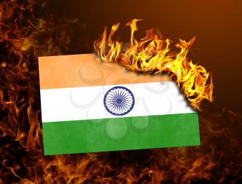 Flag burning - concept of war or crisis - India