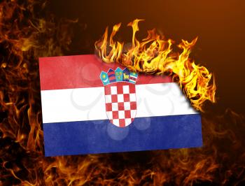 Flag burning - concept of war or crisis - Croatia