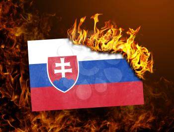 Flag burning - concept of war or crisis - Slovakia