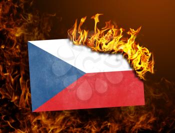 Flag burning - concept of war or crisis - Czech Republic
