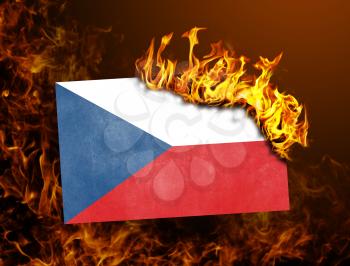 Flag burning - concept of war or crisis - Czech Republic