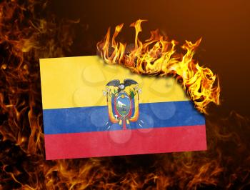 Flag burning - concept of war or crisis - Ecuador