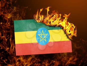 Flag burning - concept of war or crisis - Ethiopia