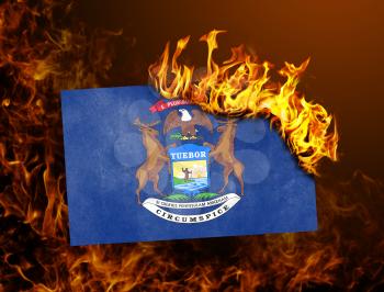 Flag burning - concept of war or crisis - Michigan