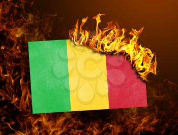 Flag burning - concept of war or crisis - Mali