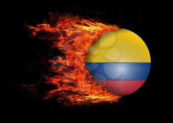 Concept of speed - Flag with a trail of fire - Colombia