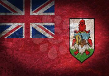 Old rusty metal sign with a flag - Bermuda