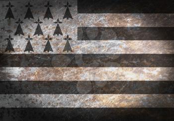 Old rusty metal sign with a flag - Brittany