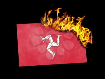 Flag burning - concept of war or crisis - Isle of Man