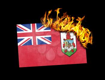 Flag burning - concept of war or crisis - Bermuda