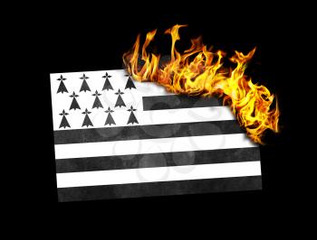 Flag burning - concept of war or crisis - Brittany