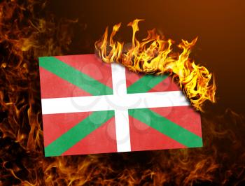 Flag burning - concept of war or crisis - Basque Country