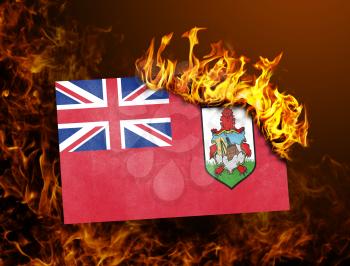 Flag burning - concept of war or crisis - Bermuda