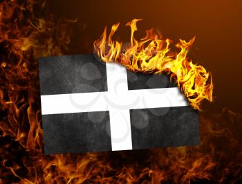 Flag burning - concept of war or crisis - Cornwall