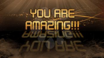 Gold quote with mystic background - XXXXX