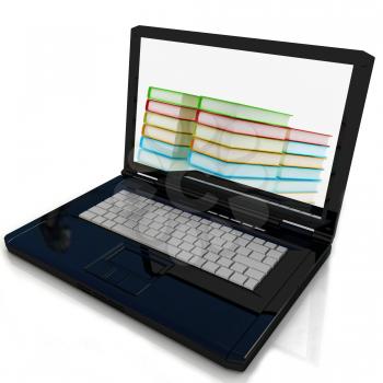 Colorful books and earth on a white background