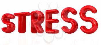 stress 3d text on a white background