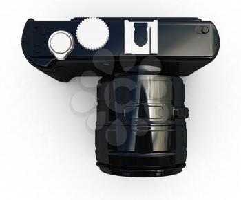 3d illustration of photographic camera on white background